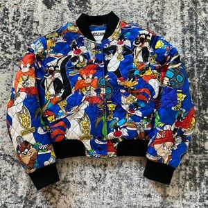 Moschino X Looney Tunes Blue Quilted Bomber